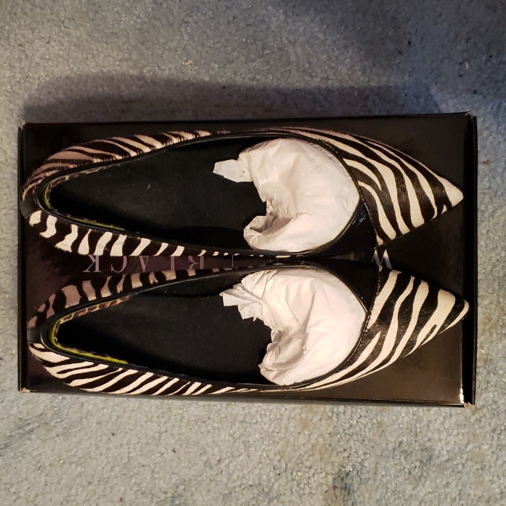 WHBM Monarch Zebra High Heels Size 6.5